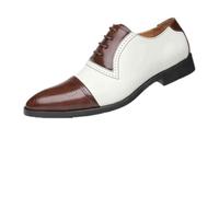 HEMNACU Chaussures Oxford élégantes pour homme avec pointe style Brogue Patchwork Chaussures en cuir respirantes lacets bas Brogues formelles légères pour banquet