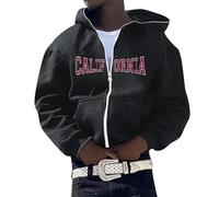 HEMNACU Sweat à capuche pour homme pour un usage quotidien, coupe confortable, ample fermeture éclair avant, manteau polyvalent pour toutes les saisons, Noir , XXXXL