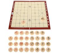 Hemobllo 1 boîte Jeu Échecs Chinois Pliant Bois avec Rangement Intégré Plateau Portable Set Xiangqi de Voyage pour Amateurs et Famille