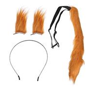 Hemobllo 1 ensemble Cosplay avec Oreilles et Queue de Renard Peluche Accessoires Décoratifs pour Déguisement et Fêtes