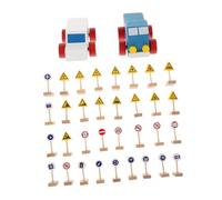Hemobllo 1 Ensemble Jouets Éducatifs Bois Signalisation Routière pour Garçon Fille pour Développer Les Compétences de Reconnaissance des et Renforcer Lien Parent Garçon Fille