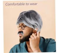Hemobllo 1 ensemble Kit de Cosplay de Père pour Adultes Ensemble Complet de Déguisement Vieil Homme avec Perruque et Barbe pour Halloween et Représentations Théâtrales