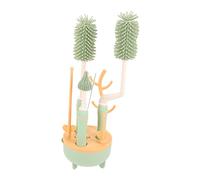 Hemobllo 1 ensemble Kit de Nettoyage de Bouteilles Ensemble de Brosse de Nettoyage pour Biberons avec Support Brosse Rotative Pratique pour Biberons et Flacons Couleur Verte
