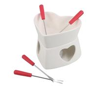 Hemobllo 1 ensemble Mug de Fondue Forme de Cœur Bol de Chauffage de Fromage avec Bougie à Thé et Fourchette pour Crabe Homard Fête de Mariage et Événements Spéciaux