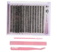 Hemobllo 1 Ensembles Kit de Faux Cils Individuels avec Dissolvant Extensions de Cils Touffes Colle et Pince à Épiler pour Application