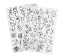 Hemobllo 1 Jeu Stabilisateur De Broderie Hydrosoluble Pour Tissus Modèles Floraux À Laver Pochoirs À Broderie Pour Projets Créatifs 2 Feuilles