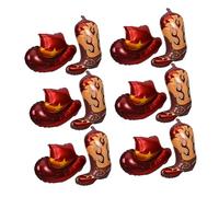 Hemobllo 1 Lot De Ballons Cowboy : Chapeau De Cowboy Western Avec Bottes, Ballons En Aluminium - Décorations D'anniversaire Cowgirl, Fournitures De Fête À Thème Western Pour Événements