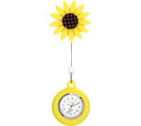 Hemobllo 1 Pc Formulaire D'infirmière De Tournesol Bobine D'insigne De L'aic Montre Étudiante Montre De Poche avec Boucle Clip sur Médecin s Alliage De Zinc 3D Mode Étiquette