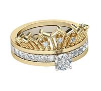 Hemobllo 1 Pièce Bague Couronne Détachable pour Femme Zircon de Doigt Élégant