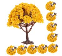 Hemobllo 10 Arbre de Fleurs artificielles atterrir Paysage pin Maison Tout Petit Ornement d'arbre de Simulation Mini décoration de Jardin Arbre éponge Orange