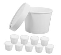 Hemobllo 10 ensembles Disposable Soup Cups With Lids Portable Takeaway Packing Bowls Oil Small Snack Cups For Office School Home