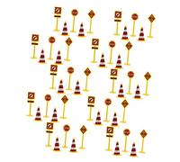 Hemobllo 10 Ensembles Jouets Panneaux Signalisation Garçon Fille Modèles Miniatures de Panneaux Routiers Colorés et pour Apprentissage Sécurité Routière