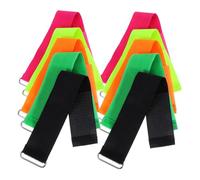 Hemobllo 10 pièces Bandes de Course à Trois Jambes Ajustables Polyester Résistantes et Élastiques Colorées pour Relais Jeux Extérieur Activités Scolaires et Kermesse