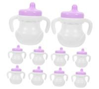 Hemobllo 10 pièces Biberons Poupée Miniatures Blanches Accessoires Maison de Poupées Jouets Éducatifs pour Garçon Fille Jeu Imitation