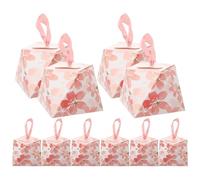 Hemobllo 10 Pièces Boîte de Bonbons de Mariage, Boîte en Papier à Bonbons, Rose, Grosse Capacité, Partage Pratique, pour Célébrations et Anniversaires