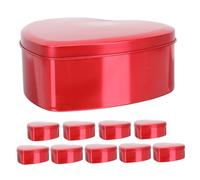 Hemobllo 10 pièces Boîte Métallique Cœur Rouge pour Bonbons et Boîte Dragées Mariage Contenant Élégant pour Fêtes et Anniversaires Couleur Couleur