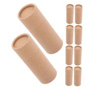 Hemobllo 10 Pièces Boîtes Cylindriques Papier Kraft pour Thé Scellées Lot de Contenants Ronds avec Couvercles Tubes Expédition et Stockage Résistants pour Épices et Petits Objets