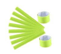 Hemobllo 10 pièces Bracelets Réfléchissants PVC Slap Band Ajustables pour Sécurité Bandes de Poignet Haute Visibilité pour Course Marche Randonnée Jogging Jaune