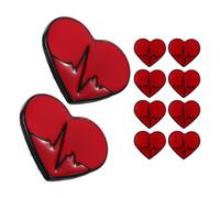 Hemobllo 10 Pièces Broche Cœur Rouge, Épingle à Revers de Cœur, Alliage de Zinc, Simple et Élégante, pour Médecin et Infirmière, Usage Quotidien et Soirées