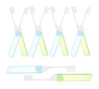 Hemobllo 10 pièces Brosses à Dents Pliables Voyage Brossettes Souples pour Camping Mini Brosses à Dents Portables Bleues Vertes