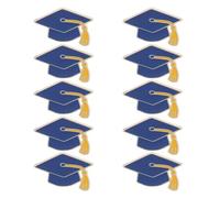 Hemobllo 10 Pièces Épinglette de Chapeau de Graduation Bleu en Alliage de Zinc pour Présent de Diplôme, Décoration Souvenir Créative pour Occasions Spéciales et Fête Étudiante