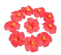 Hemobllo 10 Pièces Fleurs d'hibiscus Artificielles Hibiscus Rouge Décor De Coffee Shop Décor Hawaïen Fleurs Hawaïennes Fausses Réalistes