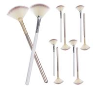 Hemobllo 10 pièces Kit Pinceaux Maquillage Éventail Petite pour Poudre Blush et Highlighter Brosse Visage Polyvalente pour Esthéticiennes et Retouches Voyage