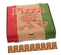 Hemobllo 10 pièces Lot de Boîtes à Pizza Kraft Carton Épais Alimentaire Boîtes de Rangement Pizzas à Emporter Résistantes et Anti-fuite pour Restaurants et Livraison