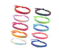 Hemobllo 10 pièces Lot de Bracelets Amitié Tressés Main Multicolores Unisexes Corde Ajustable pour Poignet Style Décontracté pour Homme et Femme