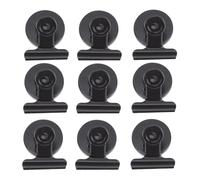 Hemobllo 10 pièces Lot de Clips Magnétiques Métal Mat Noir Pince Aimantée Puissante pour Tableau et Réfrigérateur Fixation Solide pour Photos et Documents