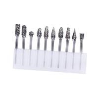 Hemobllo 10 pièces Lot de Fraises Rotatives Carbure Tungstène Double Rainure pour Meulage et Polissage Métal Non Métal Jusqu