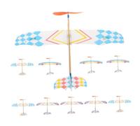 Hemobllo 10 pièces Lot de Modèles Moteur Élastique Planeurs à Assembler Jouets Extérieur pour Garçon Fille Améliore Coordination Main Œil Styles Aléatoires