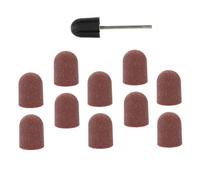 Hemobllo 10 pièces Manicure Sanding Caps Set With Grinding Head Polisher Caps For Nail Art Portable Nail Drill Bit Accessories For Cuticle Trimming And Surface Polishing