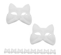 Hemobllo 10 pièces Masques Renard Papier Blanc à Peindre pour Garçon Fille Masques Carnaval DIY pour Halloween et Loisirs