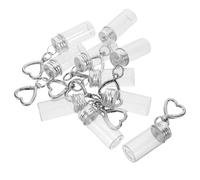 Hemobllo 10 Pièces Mini Bouteilles Transparent avec Bouchons Hermétiques à Vis Porte Clés DIY pour Souhaits Flacons de Voyage Décoratifs pour de Mariage et Ornements