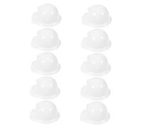Hemobllo 10 pièces Mini Casques de Chantier Plastique Blancs Accessoires Poupée et Décoration Fête Mini Chapeaux Sécurité Polyvalents pour Animaux et Activités Extérieures