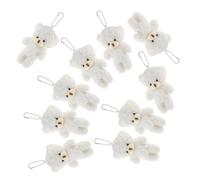 Hemobllo 10 pièces Mini Ours Peluche Petit Peluche DIY Porte-clés Décoration Cadeau Anniversaire Accessoire Adorable Blanc