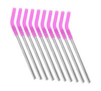 Hemobllo 10 pièces Pailles Inox Réutilisables avec Embouts Silicone Antibrûlure Pailles Robustes Compatibles Café Thé Boissons Froides Optimal Set