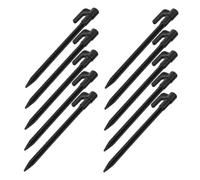 Hemobllo 10 Pièces Piquets De Tente Camping Tent Stakes Pointes De Plage Clou De Camping Chevaux De Tente en Plastique Piquets De Tapis D'extérieur Ancrages Au Sol De Plage Noir Plastique