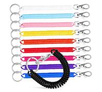 Hemobllo 10 pièces Porte-clés Ressorts Spirale Extensible Lot de Cordon Rétractable Haute Élasticité pour Clés et Badges Assortiment de Couleurs Variées Pratique pour Usage Quotidien