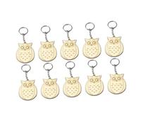 Hemobllo 10 pièces Set de Porte Clés Bois Animaux Cartoon Pendentifs et Durables Décoration Clé Garçon Fille Créatif Garçon Fille Ans