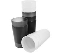 Hemobllo 10 pièces Tasses à Dent Réutilisables Lot de Brossage et Rince Bouche pour Salle de Bain Voyage et Camping Couleurs Blanc et Noir