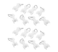 Hemobllo 100 Crochets Silencieux pour Rails de Rideaux 047 Pouce Roulettes en Plastique Blanches Doubles Kit Compatible pour Tringles Plafond Patins Coulissants pour Rideaux Lourds