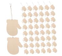 Hemobllo 100 Ensembles DIY Christmas Tree Tags Unfinished Wooden Gloves Cutouts With Twine Multipurpose Xmas Ornaments Decorations