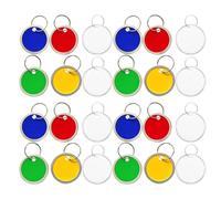 Hemobllo 100 Étiquettes Porte-Clés Rondes 31 MM à Bordure Métallique Anneaux Papier Multi-Couleurs Identificateurs Vierges pour Organisation Clés Bagages et Bureau