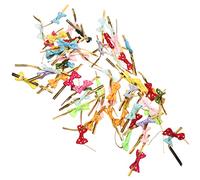 Hemobllo 100 Nœuds Torsadés pour Attaches en Polyester Sécurisées Couleurs Mélangées pour Sucettes Et Fêtes 100 Pièces