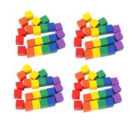 Hemobllo 100 pièces Blocs Bois Colorés Petits Cubes Carrés pour Activités Créatives Éducatif Montessori pour Garçons et Filles de N’Importe Quel Âge