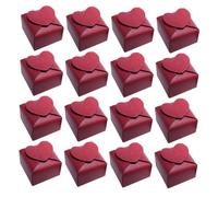 Hemobllo 100 pièces Boîtes à Dragées Cœur Rouge Boîtes Papier Carrées pour Mariage Baptême Anniversaire et Shower Design Romantique Facile à Monter