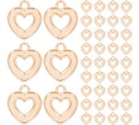 Hemobllo 100 Pièces Breloque Cœur en Alliage pour Bijoux Pendentif Mini | Création de Bracelets et Colliers, Forme Ajourée Chic, Usage Porte-clés, Style Sophistiqué pour Famille et Amoureux