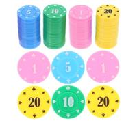 Hemobllo 100 pièces Jetons Jeu Société Comptage Points Accessoire Mathématiques Apprentissage Mahjong Poker